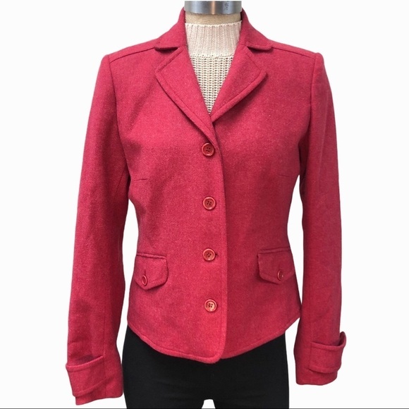 J. CREW wool jacket dark pink medium‎ - Picture 1 of 5
